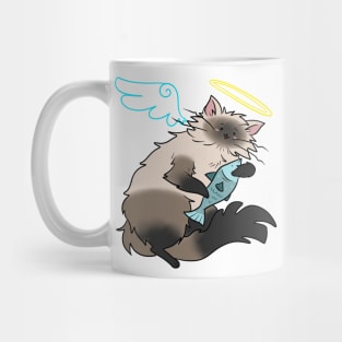 Fluffy Siamese Cat Angel Mug